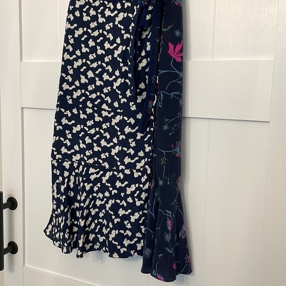 Tanya Taylor Luisa Wrap Dress Blue Size 8 - Picture 7 of 10